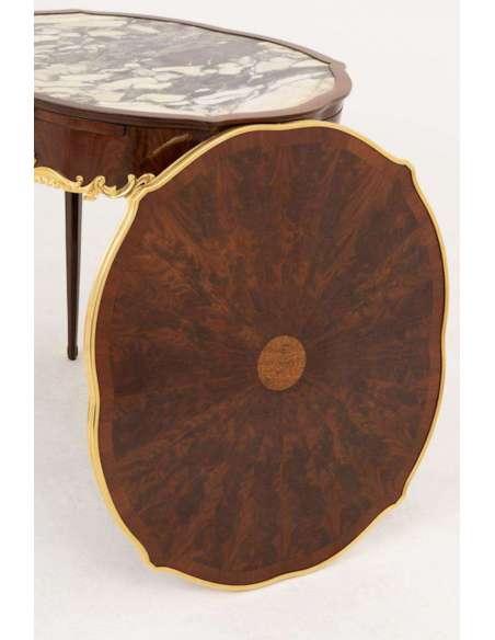 Table Bouillotte De Style Louis XV En Bois De Violette, Fin XIXe Siècle - LS39561901 - tables bouillotte-Bozaart