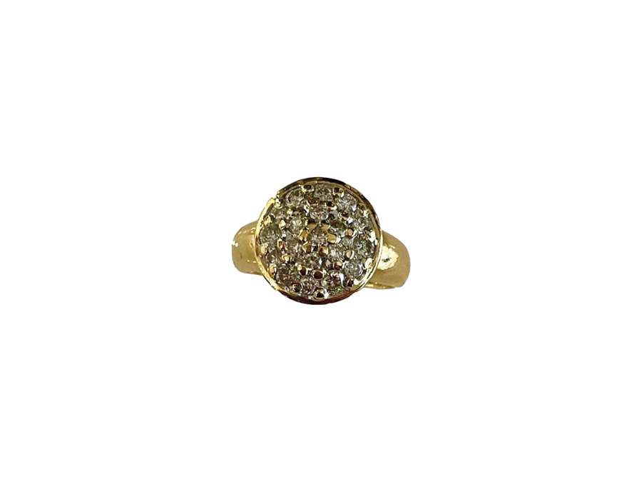 Diamond Paved Ball Ring