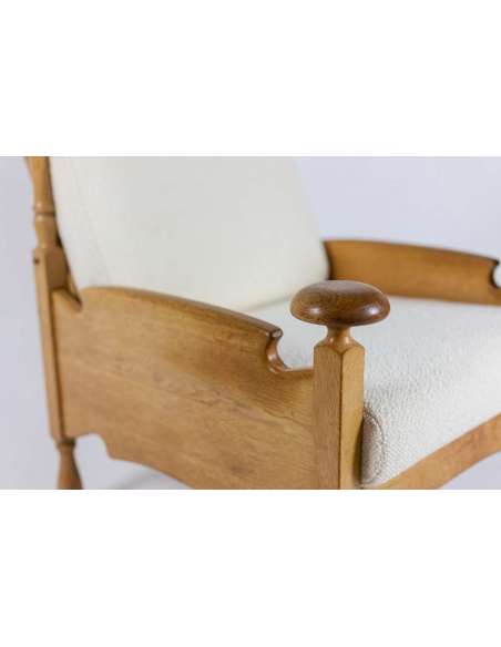 Pair Of Oak Armchairs, 1950s, LS53641526D - Design Seats-Bozaart