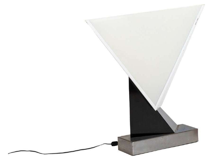 Curtis & Jeré. Lampe géométrique+ en métal. Circa 1983
