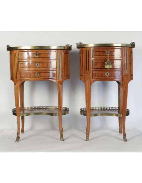 A pair of tables in Transition Louis XV - Louis XVI style. 19th century.-Bozaart