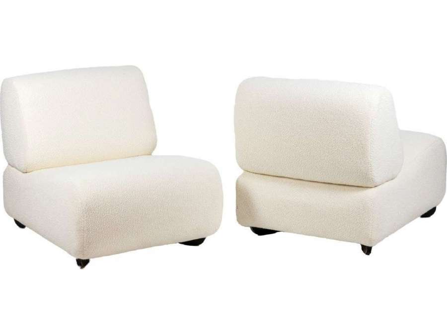 Pair of armchairs in fabrics+ Circa 1970