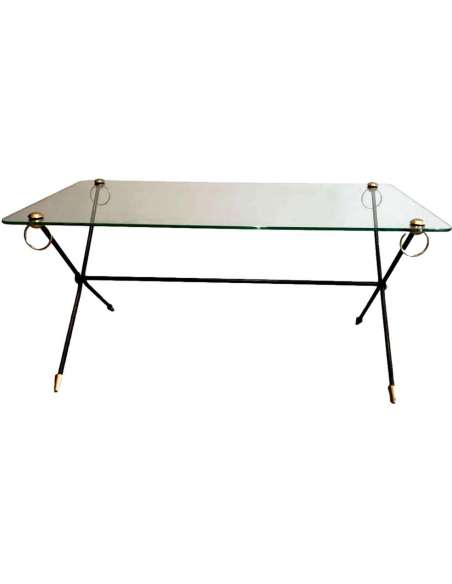 Lacquered Metal and Slab Glass Coffee Table-Bozaart