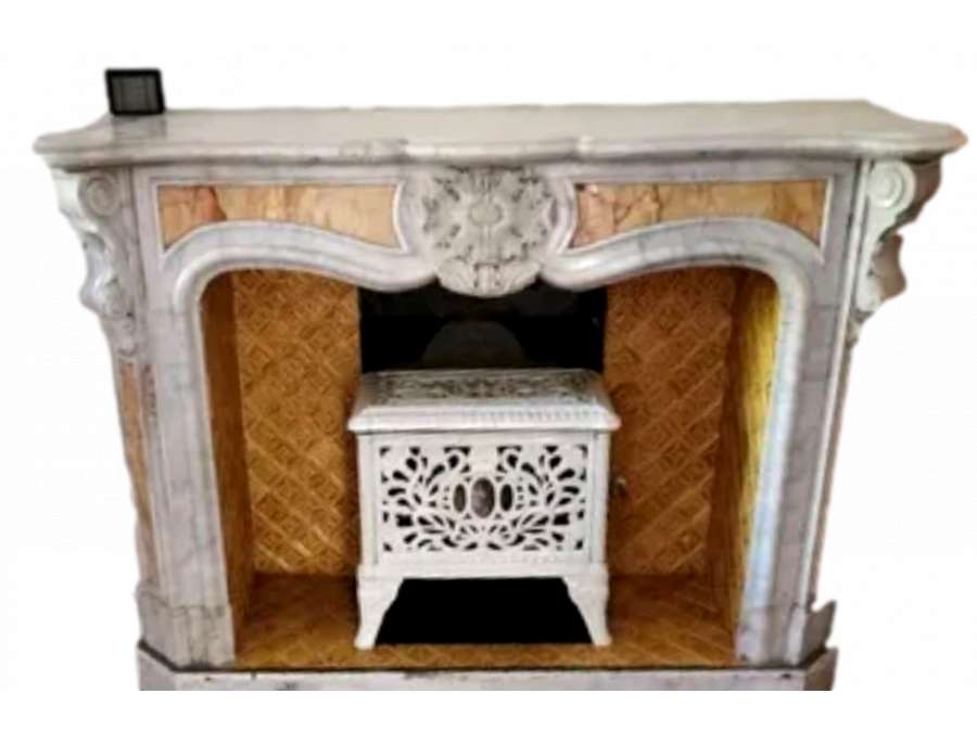 Marble mantel in the Louis XV style + 19th century