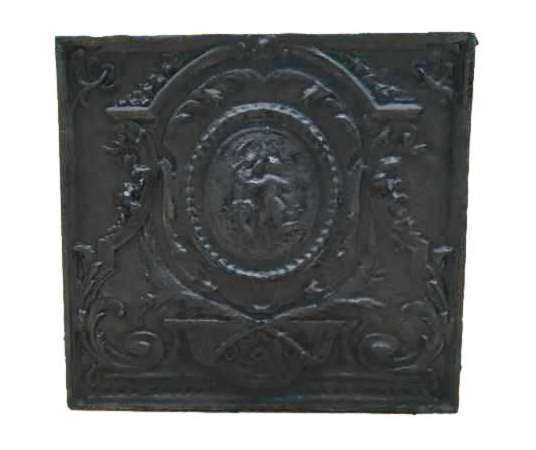 Large Old Cast Iron Fireplace Plate From The 18th Century - fireplace plates