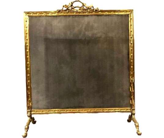 Old Fire Screen Fireplace Screen 19th - chenets, fireplace accessories