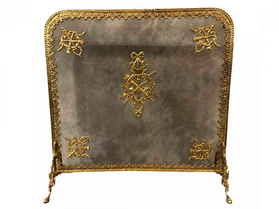 Bronze Fireplace Screen from the 19th century Louis XVI Napoleon III - chenets, fireplace accessories