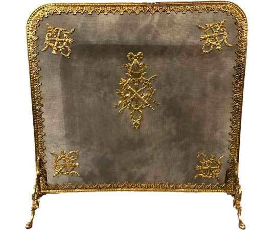 Ecran De Cheminée En Bronze d'époque 19ème Louis XVI Napoléon III - chenets, accessoires de cheminée