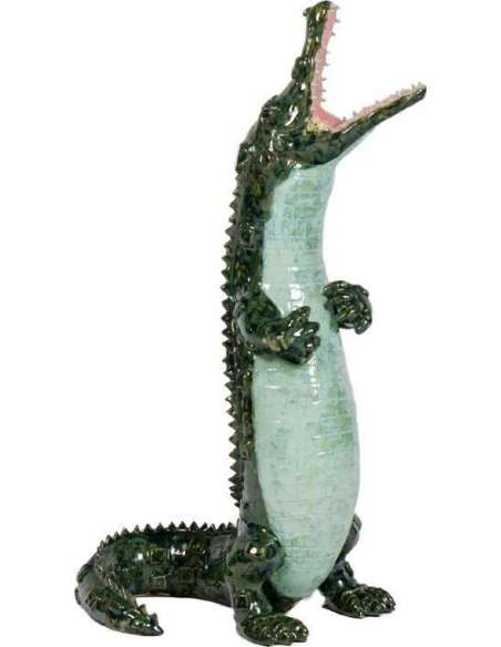 Valérie Courtet, Ceramic Crocodile, Contemporary Work, LS54801604C - sculptures other materials-Bozaart