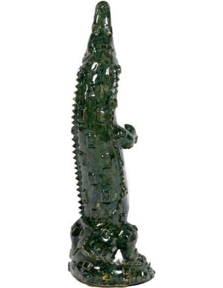 Valérie Courtet, Crocodile En Céramique, Travail Contemporain, LS54801604C - sculptures autres matériaux-Bozaart