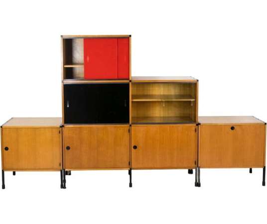Arp, Oak And Metal Bookcase, 1960s, Ls46551501 - bookcases