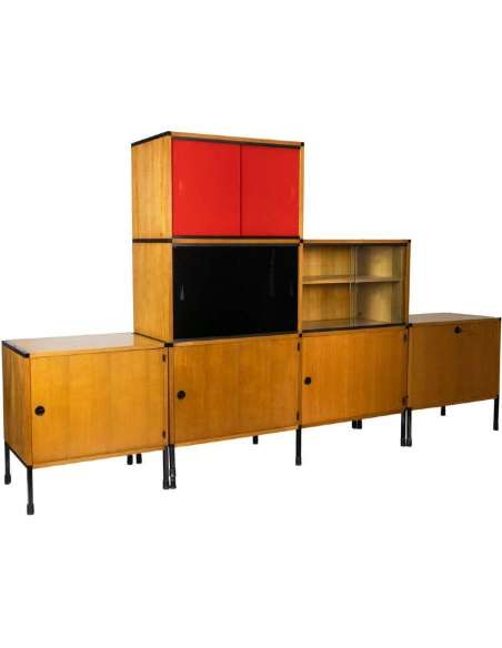 Arp, Oak And Metal Bookcase, 1960s, Ls46551501 - bookcases-Bozaart