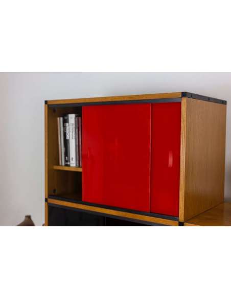Arp, Oak And Metal Bookcase, 1960s, Ls46551501 - bookcases-Bozaart