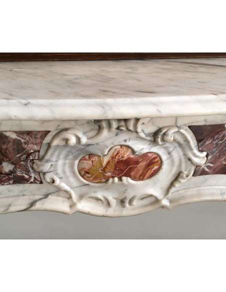 Cheminée en marbre de style régence +et d'époque 18e siè-Bozaart