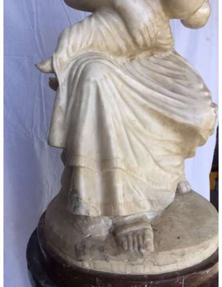 Ancienne statue en marbre statuaire d'époque 19e-Bozaart