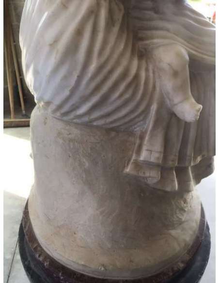 Ancienne statue en marbre statuaire d'époque 19e-Bozaart