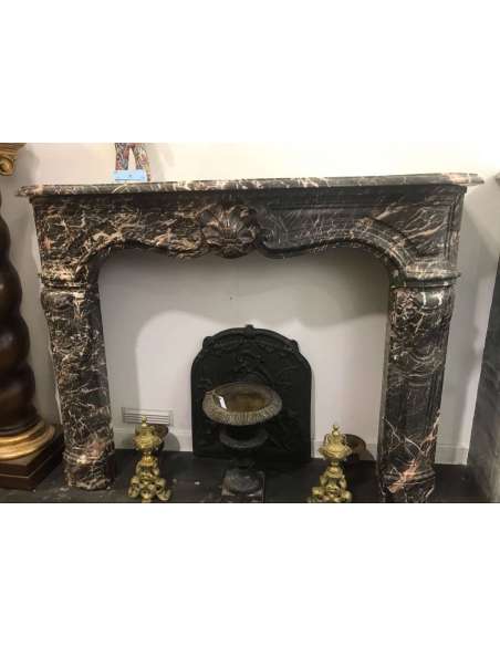 Marble fireplace in the Louis 14 style from the 18th century-Bozaart