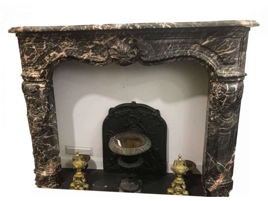 Marble fireplace in the Louis 14 style from the 18th century