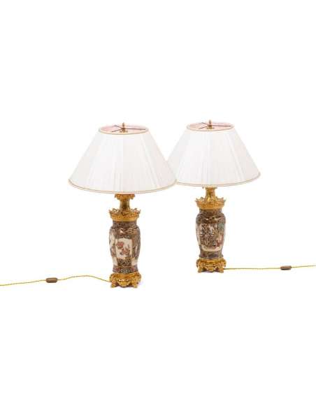 Paire De Lampes En Faïence De Satsuma, Circa 1880 - Ls43591064 - lampes-Bozaart
