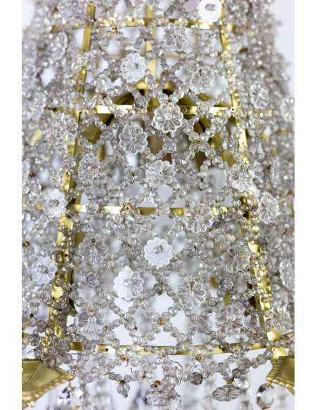 Lustre à Lacet En Cristal Et Bronze Doré, Circa 1880 - LS42001801 - lustres-Bozaart