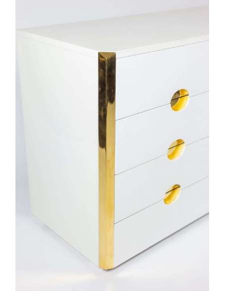 Luigi Caccia Dominioni for Azucena, Lacquer and brass chest of drawers, 1970s, LS4676982B - Dressers-Bozaart