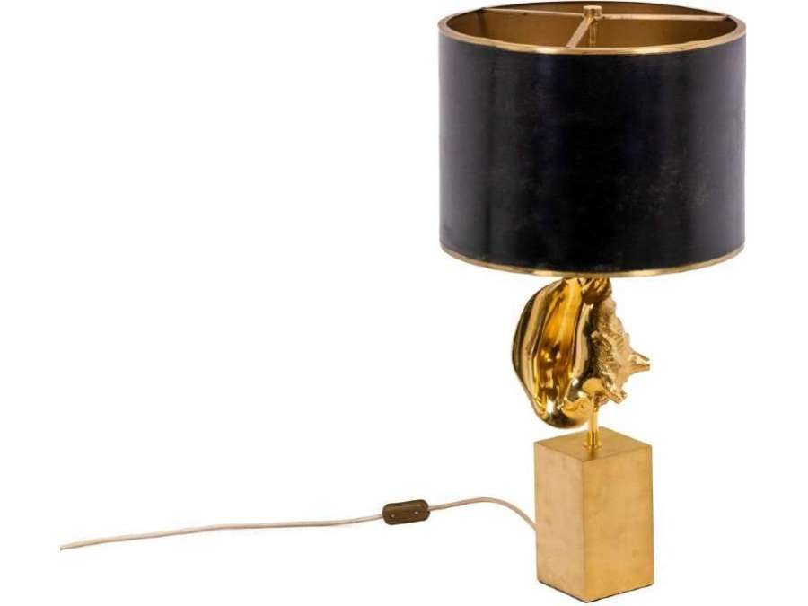 Maison Charles: Bronze lamp+ "Strombus", Circa 1970