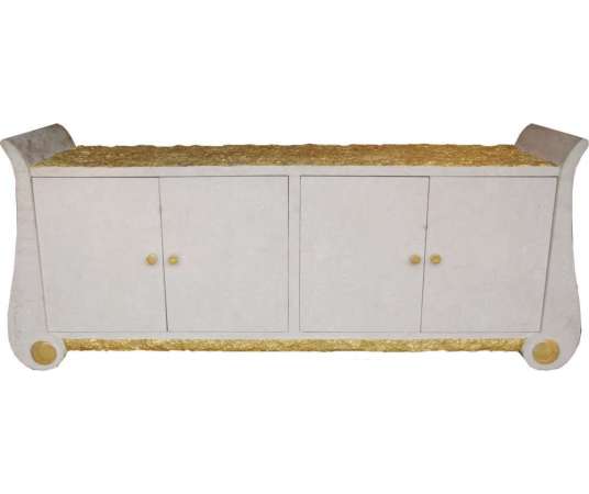 White and gold sideboard, in the Italian taste, circa 1980 - LS25911601 - Sideboards - Sideboards