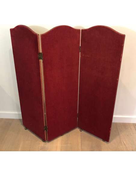 20th Century Napoleonic Decorative Velvet Screen-Bozaart