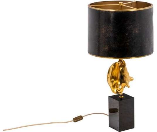Maison Charles, Bronze and brass "Strombus" lamp, 1970s, LS45961191 - lamps