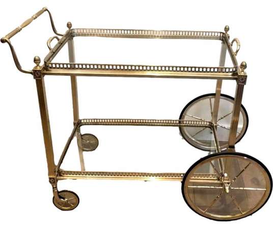 Brass Rolling Cart by Maison Bagués, 20th Century
