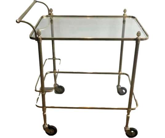 20th Century Maison Bagués Brass Serving Trolley