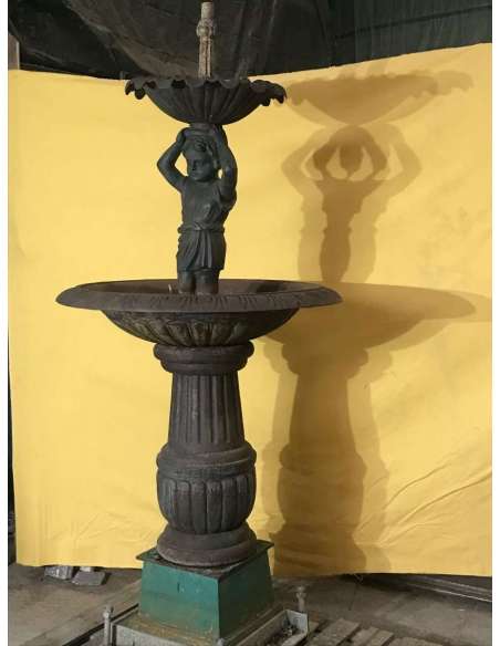 19th century cast iron fountain with double basin-Bozaart
