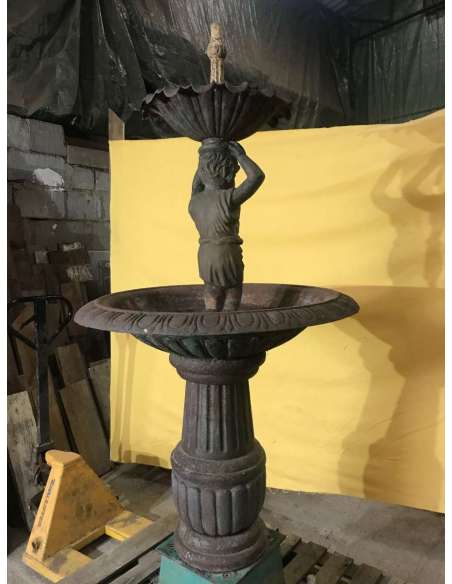 19th century cast iron fountain with double basin-Bozaart