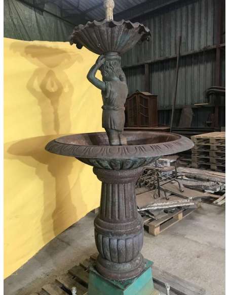 19th century cast iron fountain with double basin-Bozaart