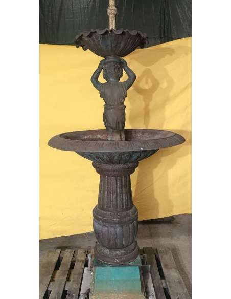 19th century cast iron fountain with double basin-Bozaart