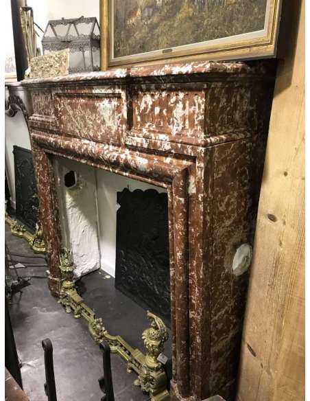 Louis 14 marble fireplace with hood-Bozaart