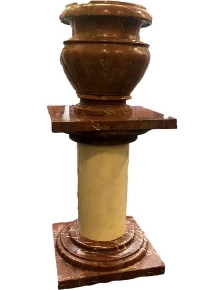 Vases en Marbre ancien sur Colonne d'époque 19eme siècle-Bozaart