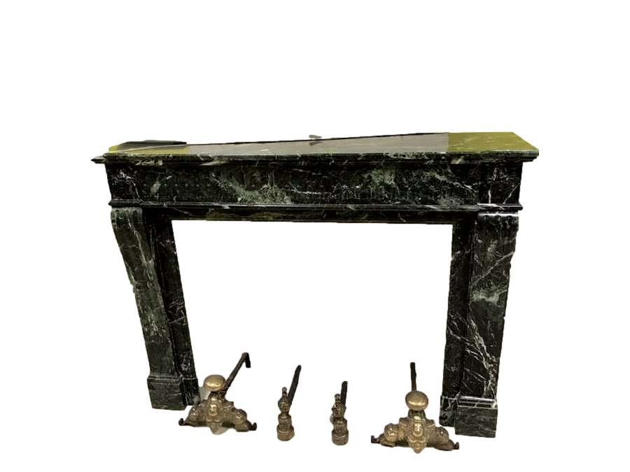 18th century Louis 16 green marble fireplace