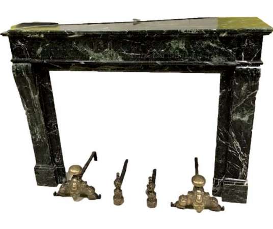18th century Louis 16 green marble fireplace
