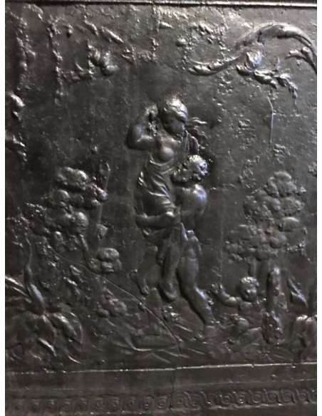 Plaque de cheminée mythologique en fonte du 18eme siècle-Bozaart