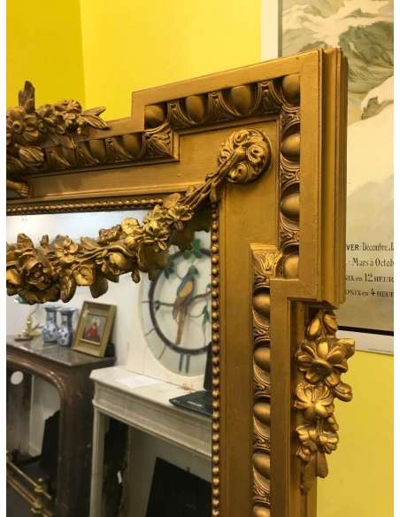 Miroir Napoléon III en bois du 19ème siècle-Bozaart