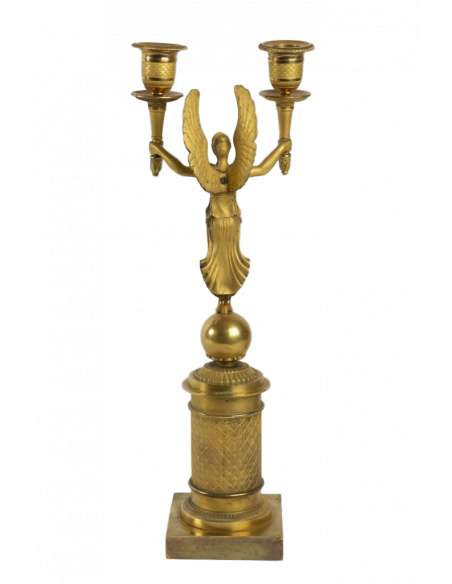 A Pair of Empire period (1804 - 1815) candelsticks. 19th century.-Bozaart