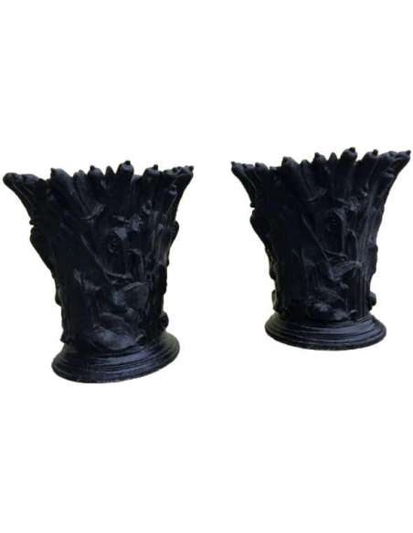 Paire de Vases Style Art Nouveau en Fonte du 19ème siècle-Bozaart
