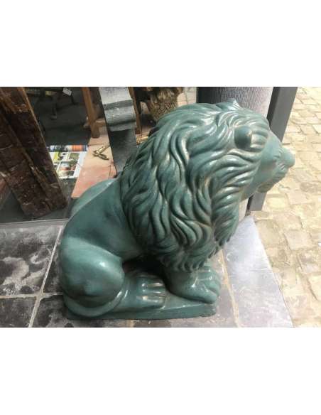 Pair of 20th century terracotta lions-Bozaart