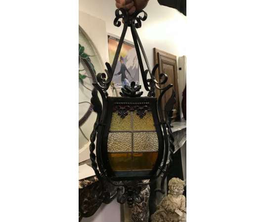 Napoleon III lantern in wrought iron from the 19th century