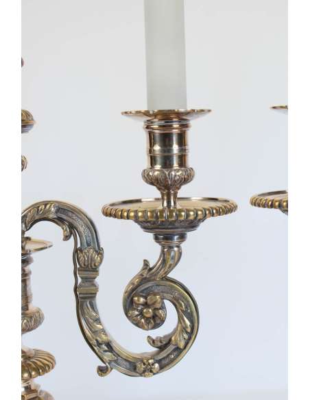 A Pair of Regence style candelstick. 19th century.-Bozaart