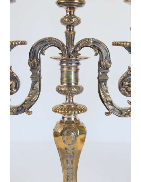 A Pair of Regence style candelstick. 19th century.-Bozaart