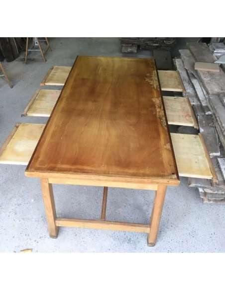 Antique 20th century wooden chemistry table-Bozaart