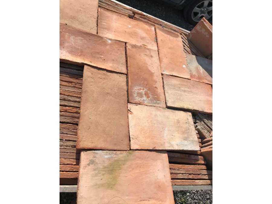Lot of large rectangular+ terracotta tiles from the 19th century