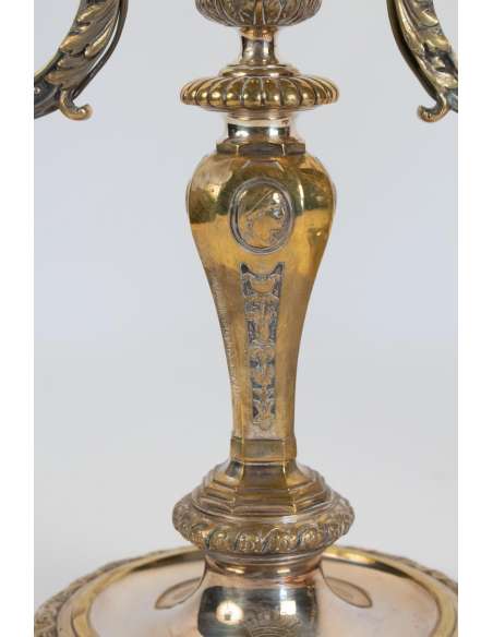 A Pair of Regence style candelstick. 19th century.-Bozaart